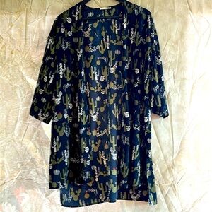 FLY AWAY CACTUS PATTERN KIMONO CARDIGAN
